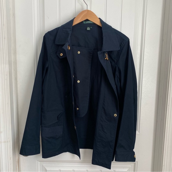 LRL • Ralph Lauren • Cotton Utility Jacket • Navy / Gold Toggle Closure • Size L - Picture 8 of 10